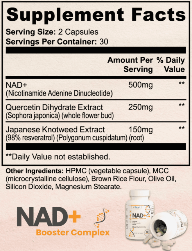 Ozelyt NAD+ Booster Complex Supplement Facts